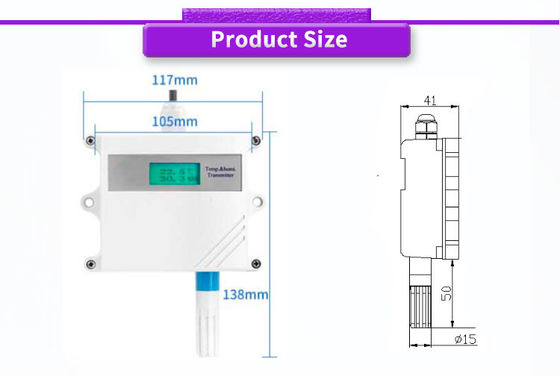 DC 24V 22V-26V Power Supply High Precision Temperature and Humidity Sensor Transmitter