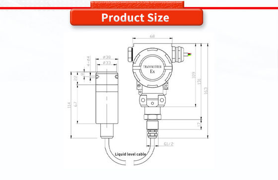 Corrosion Resistant Liquid Level Gauge Transmitter Monitoring Sensor for UBPT500-602TY